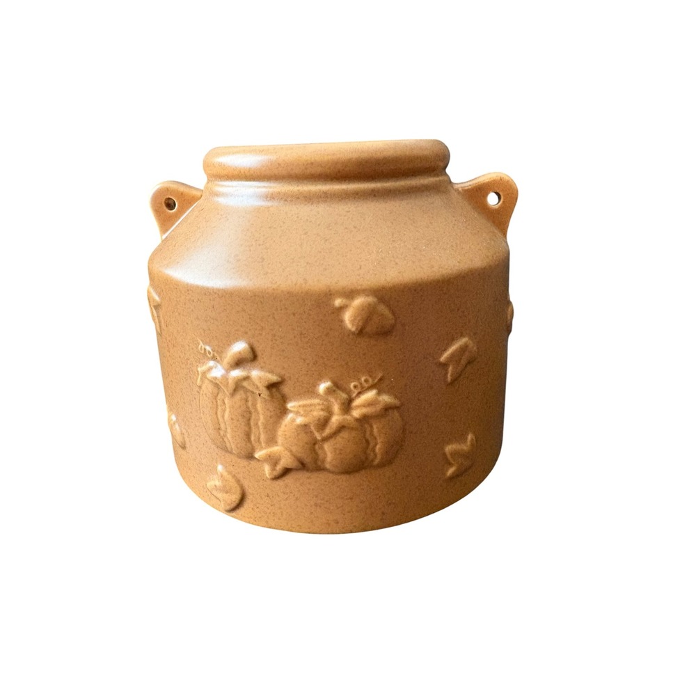 Tender Heart‎ Treasures Pumpkin Ceramic Crock Vase Fall Autumn Decor 2003
